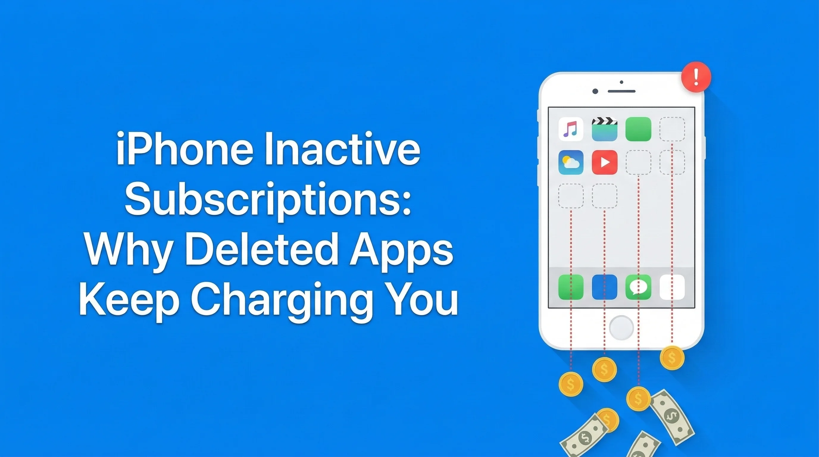 iPhone screen showing active subscriptions still charging after app deletion - the inactive subscription trap explained